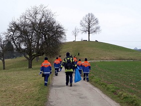 Jugendfeuerwehr Asperg bei der Stadtputzete 2018